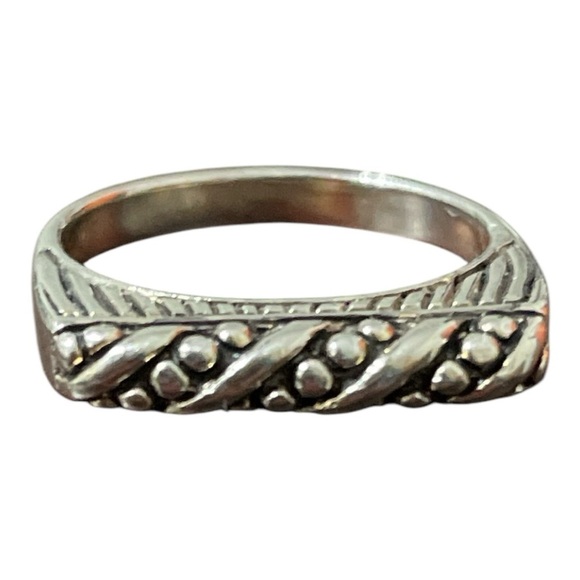 Jewelry - Silver Stacking Ring, Tall Intricate Design